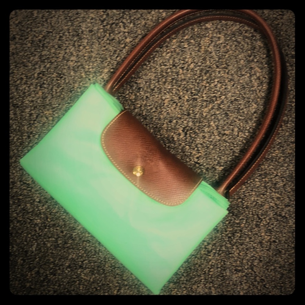 Large Longchamp Le Pilage tote in Green